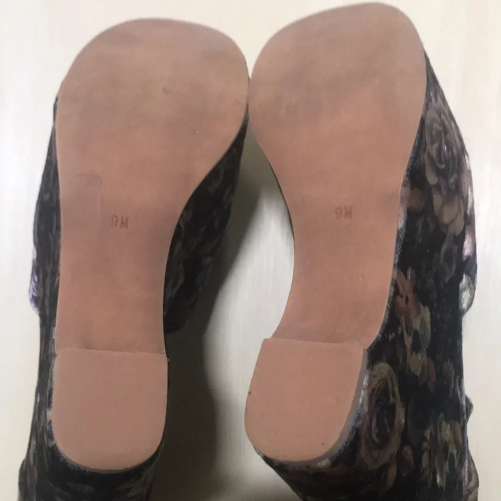 Jeffrey Campbell Bohemian Floral Velvet Mary Jane Platform Shoes Size 9M